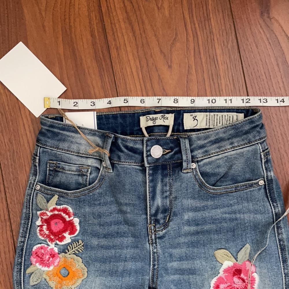 Indigo Rein embroidery flowers skinny jeans 3 NWT - Picture 5 of 8